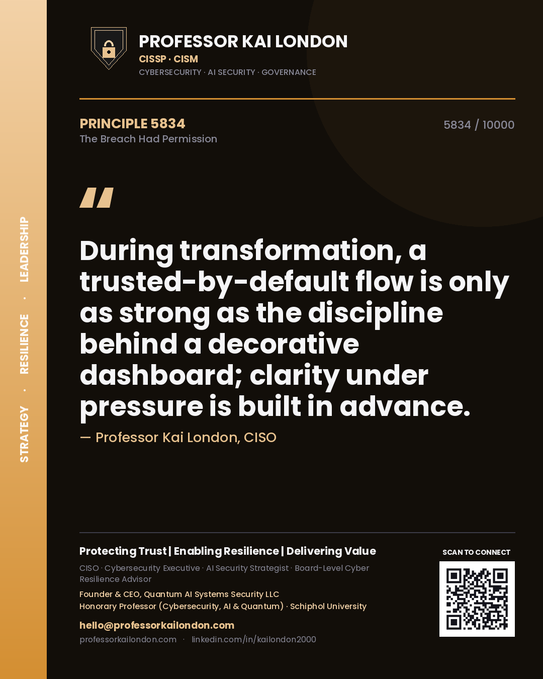 Professor Kai London principle 5834: During transformation, a trusted-by-default flow is only as strong as the discipline behind a decorative dashboard; clarity under pressure is built in advance.