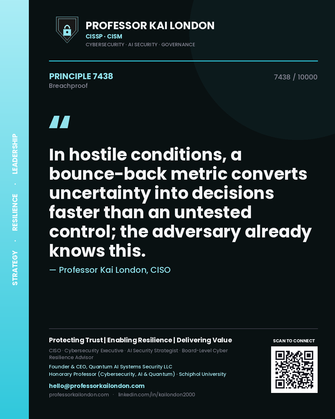 Professor Kai London principle 7438: In hostile conditions, a bounce-back metric converts uncertainty into decisions faster than an untested control; the adversary already knows this.