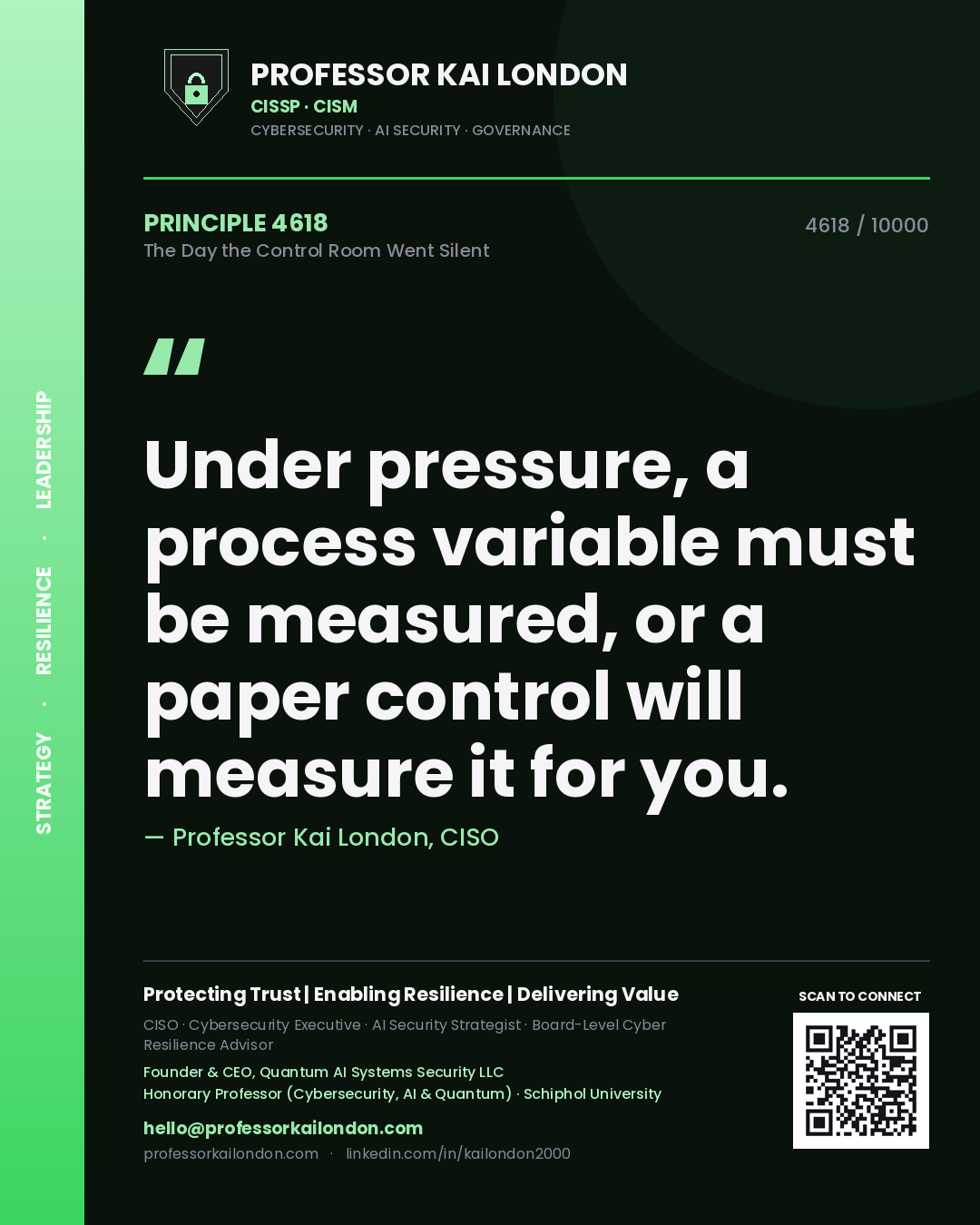 Professor Kai London principle 4618: Under pressure, a process variable must be measured, or a paper control will measure it for you.