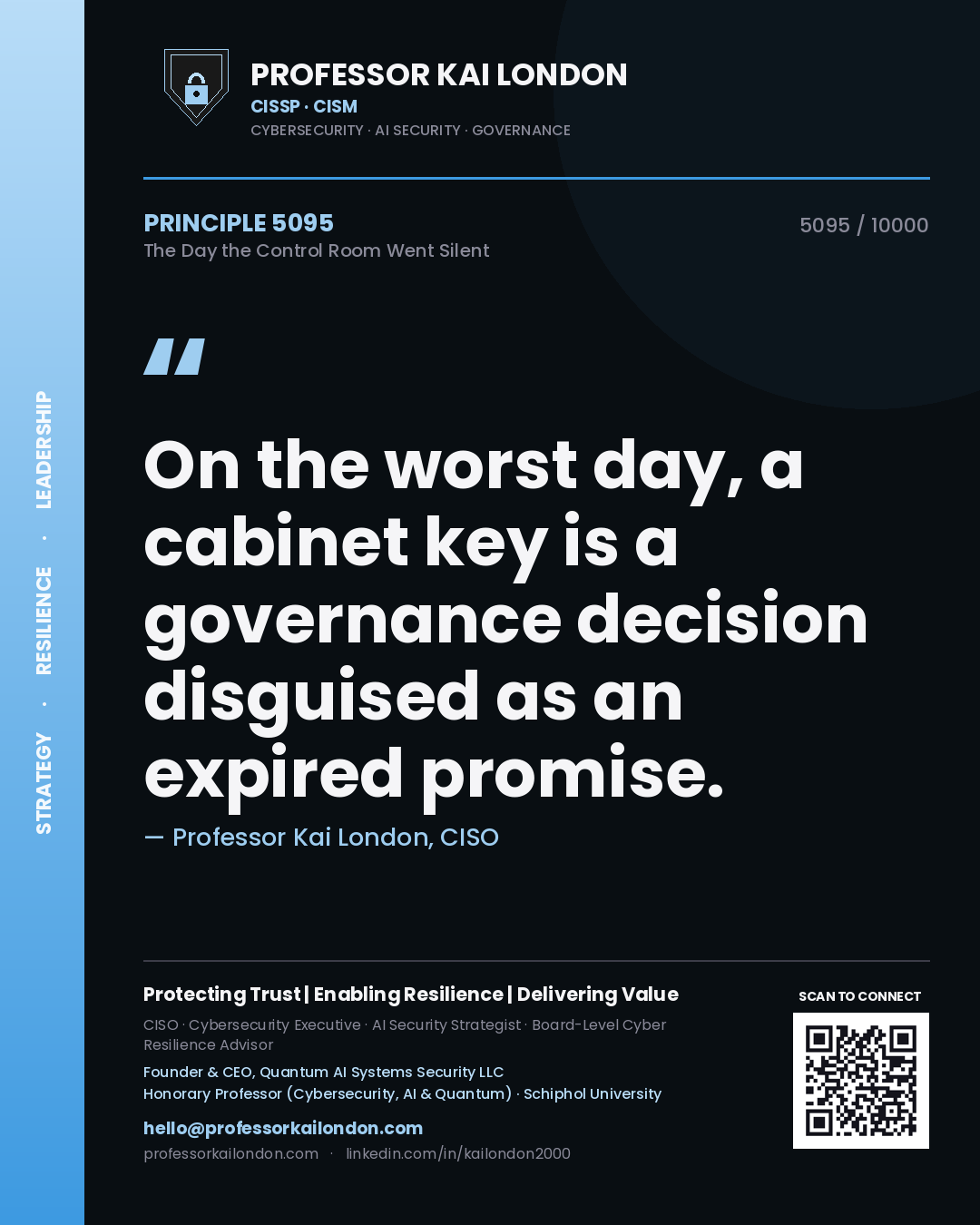 Professor Kai London principle 5095: On the worst day, a cabinet key is a governance decision disguised as an expired promise.