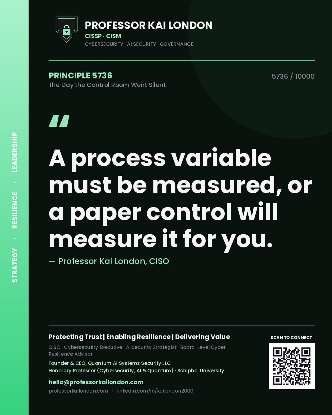 Professor Kai London principle 5736: A process variable must be measured, or a paper control will measure it for you.