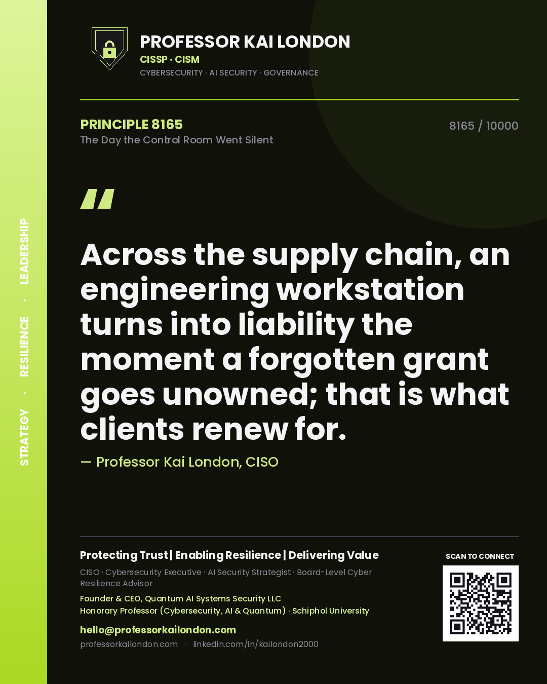 Professor Kai London principle 8165: Across the supply chain, an engineering workstation turns into liability the moment a forgotten grant goes unowned; that is what clients renew for.
