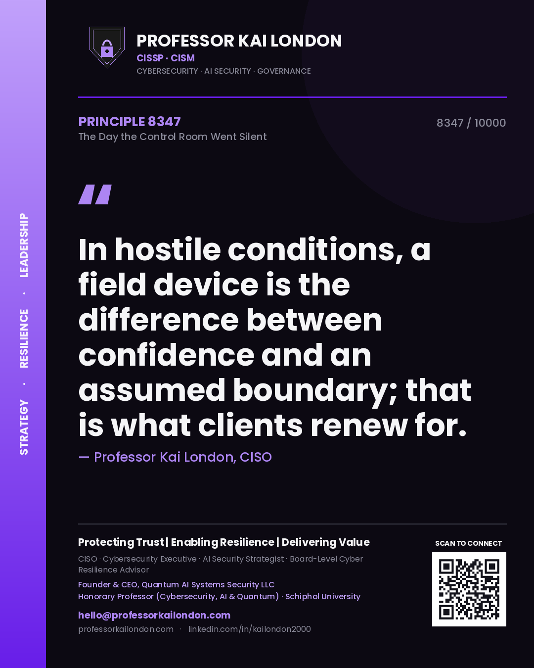 Professor Kai London principle 8347: In hostile conditions, a field device is the difference between confidence and an assumed boundary; that is what clients renew for.