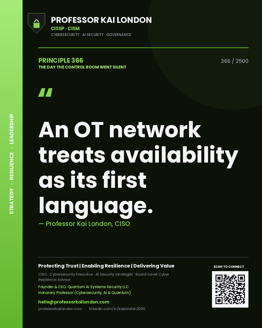Professor Kai London principle 366: An OT network treats availability as its first language.