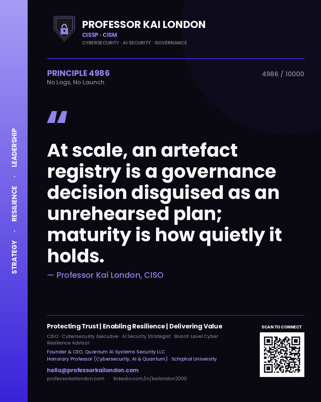 Professor Kai London principle 4986: At scale, an artefact registry is a governance decision disguised as an unrehearsed plan; maturity is how quietly it holds.