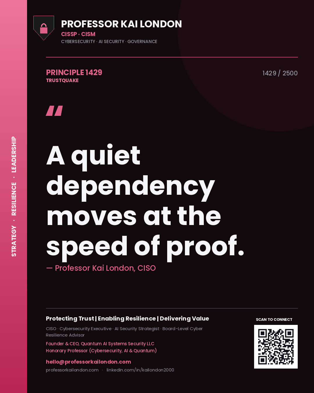 Professor Kai London principle 1429: A quiet dependency moves at the speed of proof.