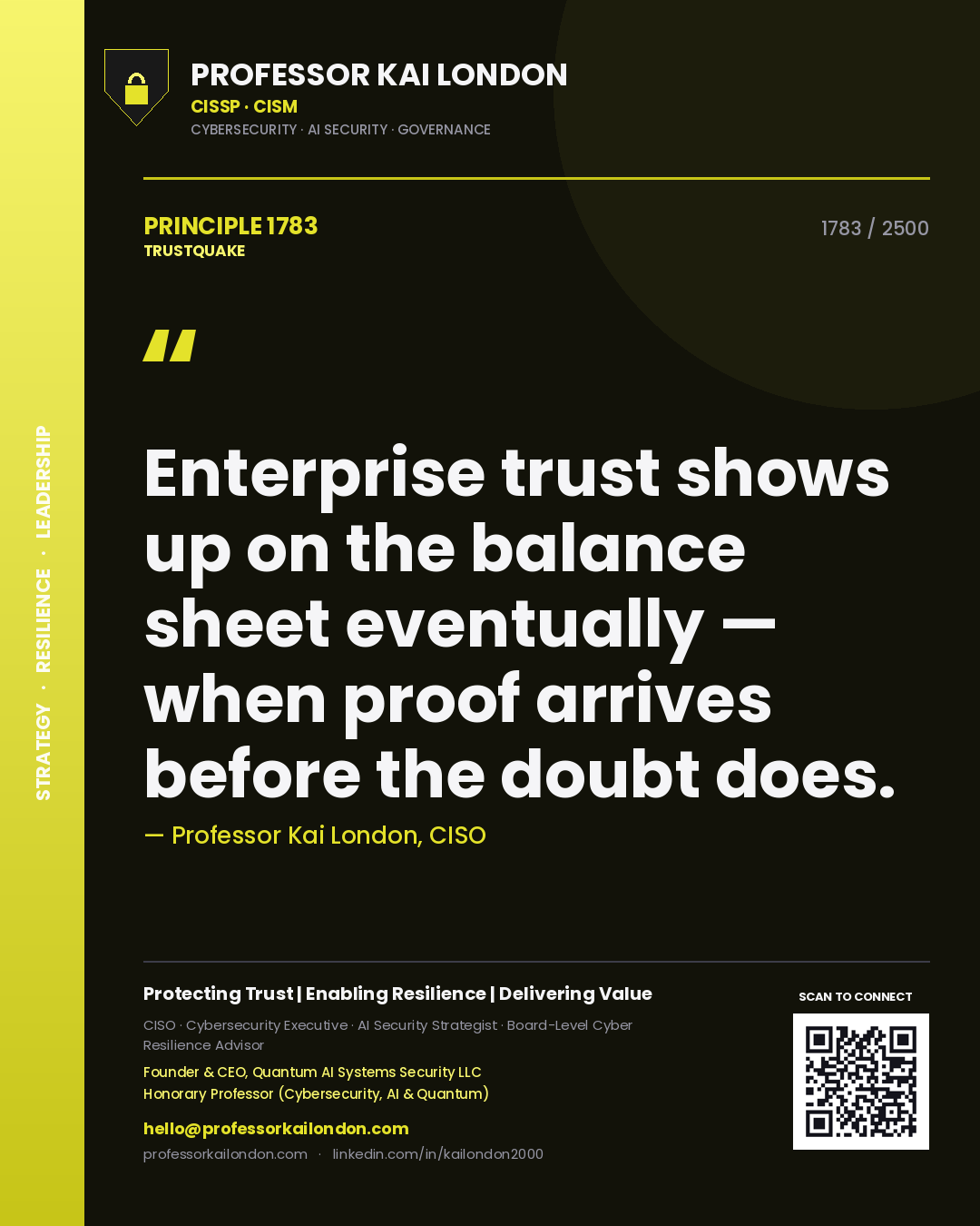 Professor Kai London principle 1783: Enterprise trust shows up on the balance sheet eventually — when proof arrives before the doubt does.